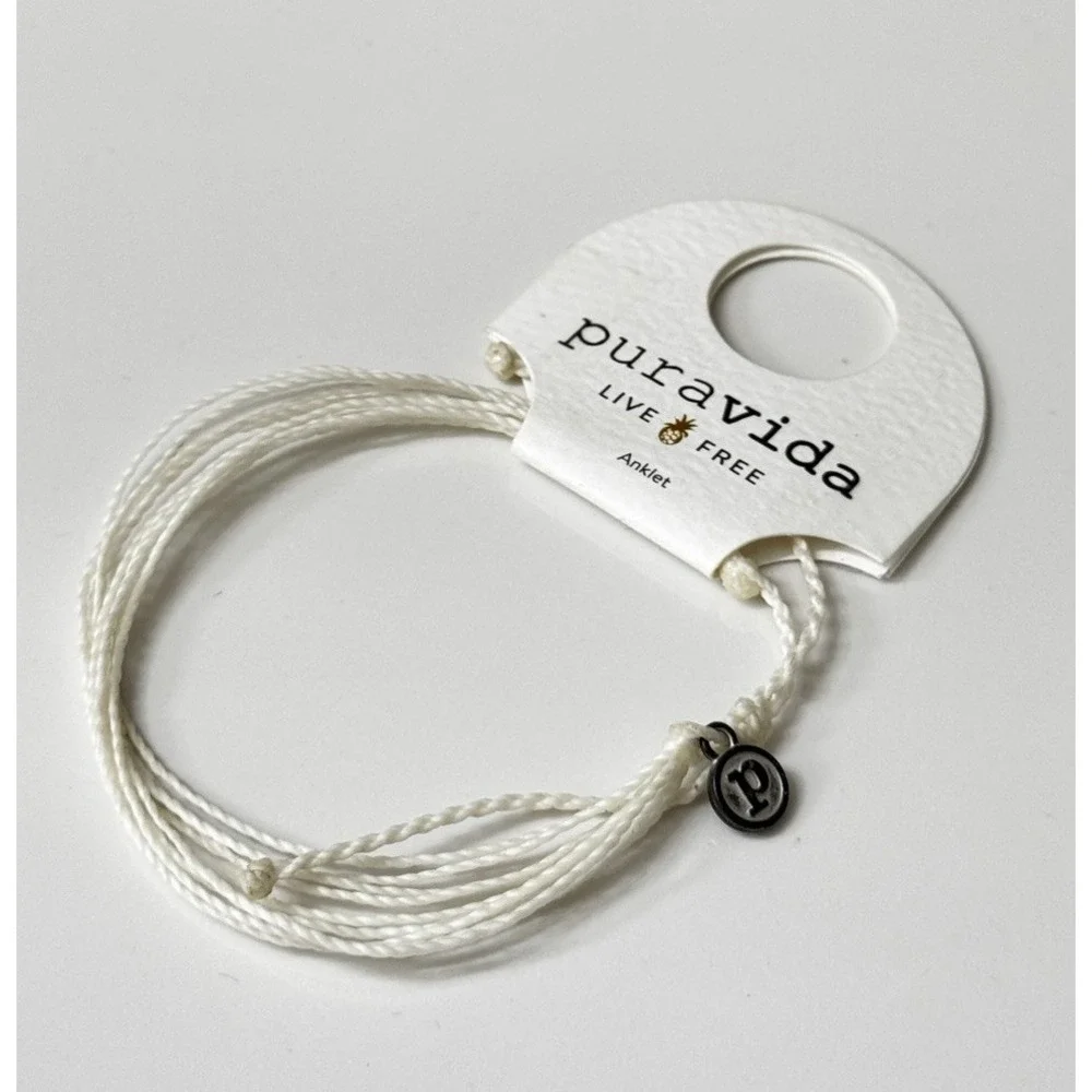 Pura Vida Anklet & Bracelet Teal / White NWT Set Of 2